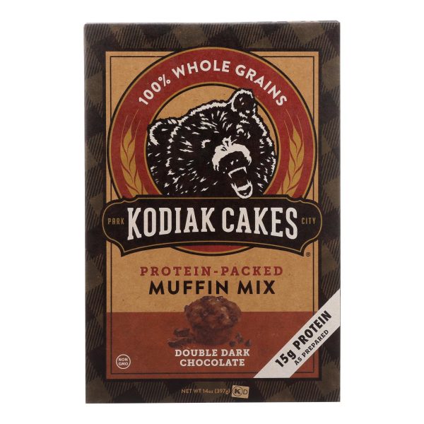 Kodiak Cakes Power Bake Double Dark Chocolate Protein Packed Muffin Mix  - Case of 6 - 14 OZ - Image 2