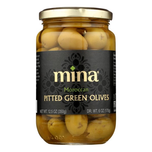 Mina - Olives Green Pitted - Case of 6 - 12.5 OZ - Image 3