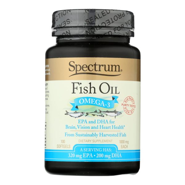 Spectrum Essentials Omega-3 Fish Oil Dietary Supplement  - 1 Each - 100 CAP - Image 3