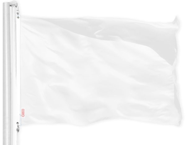 G128 Solid White Color DIY Flag | 2x3 Ft | LiteWeave Pro Series Printed 150D Polyester | Indoor/Outdoor, Vibrant Colors, Brass Grommets, Thicker and More Durable Than 100D 75D Polyester