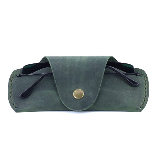 Soft Leather Glasses Case  Slim Eyeglass Sleeve Case  Sunglass Case for Men and Women  Retro Design Eyewear Case - Image 2