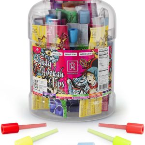 Candy Hookah Tips   60 pcs Glow in The Dark Jolly Tips   Individually Wrapped Hookah Tips Lollipop Shisha Accessories   5 x 12 Different Hookah Candy Tips Delicious Flavors   Hookah Tips Disposable