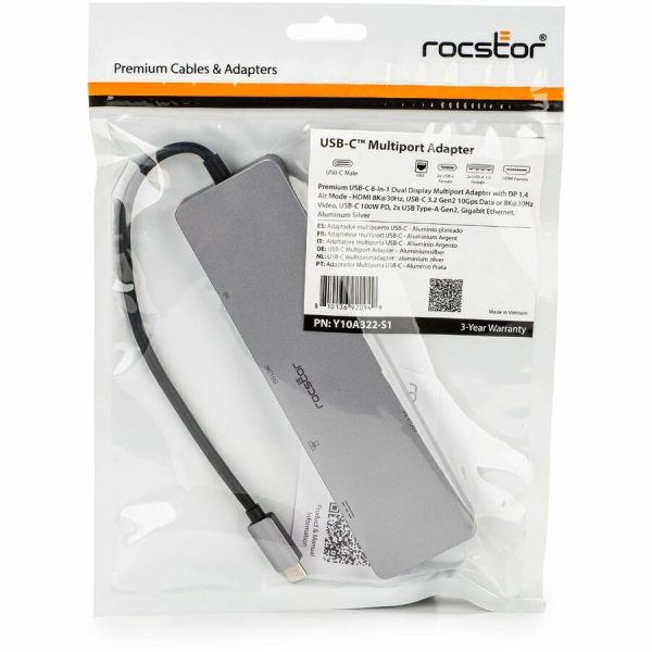 Rocstor Type-C 6-in-1 Dual Displays Portable Dock with Type-C Video - Image 8