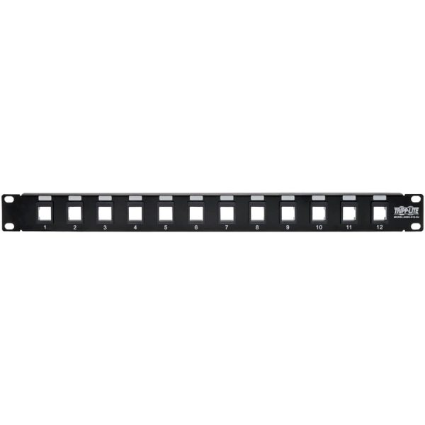 Eaton Tripp Lite Series 12-Port 1U Rack-Mount Unshielded Blank Keystone/Multimedia Patch Panel, RJ45 Ethernet, USB, HDMI, Cat5e/6 - Image 5