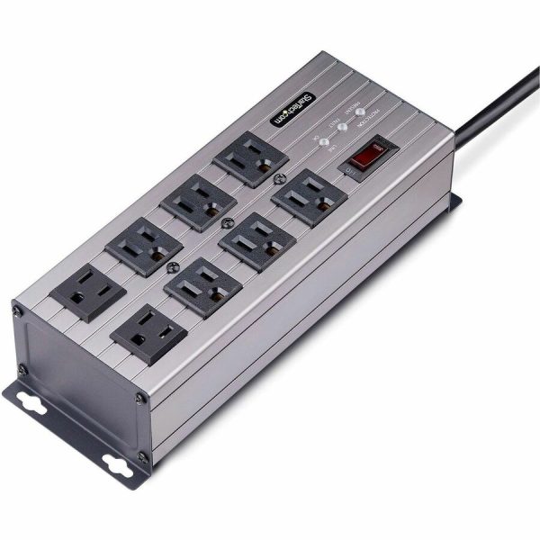 StarTech.com 8-Outlet Industrial Power Strip 125V/15A, EMI/RFI Isolation, Surge Protection, Mountable PDU, 12ft NEMA 5-15P Cord, UL Listed - Image 2