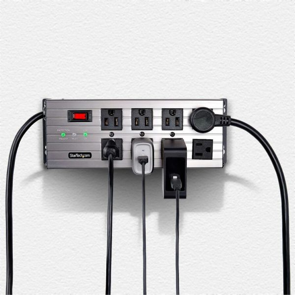 StarTech.com 8-Outlet Industrial Power Strip 125V/15A, EMI/RFI Isolation, Surge Protection, Mountable PDU, 12ft NEMA 5-15P Cord, UL Listed - Image 5