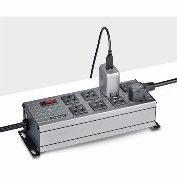 StarTech.com 8-Outlet Industrial Power Strip 125V/15A, EMI/RFI Isolation, Surge Protection, Mountable PDU, 12ft NEMA 5-15P Cord, UL Listed - Image 7