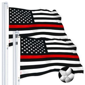 Thin Red Line Flag 3x5 Ft 2-Pack Embroidered Spun Polyester By G128