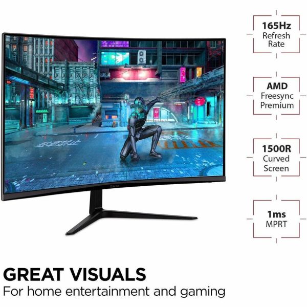 ViewSonic VX3218-PC-MHD 32 Inch Curved 1080p 1ms 180Hz Gaming Monitor with FreeSync Premium, Eye Care, HDMI and Display Port - Image 3