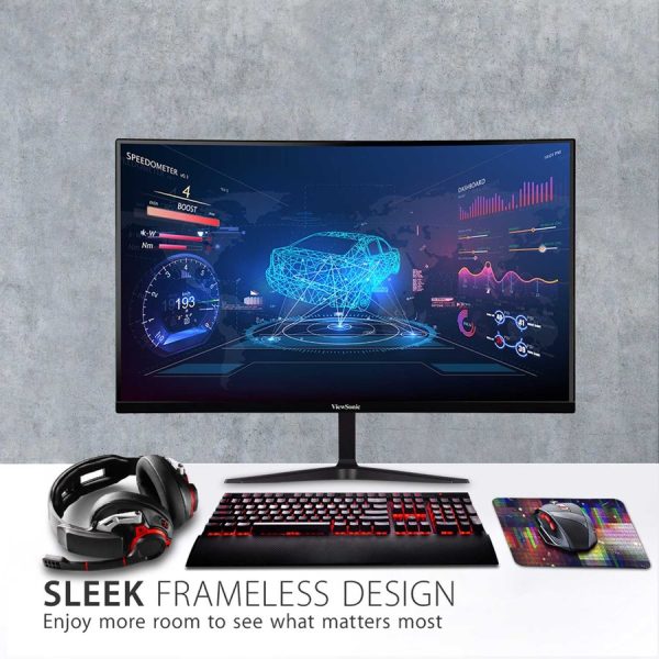 ViewSonic VX3218-PC-MHD 32 Inch Curved 1080p 1ms 180Hz Gaming Monitor with FreeSync Premium, Eye Care, HDMI and Display Port - Image 4