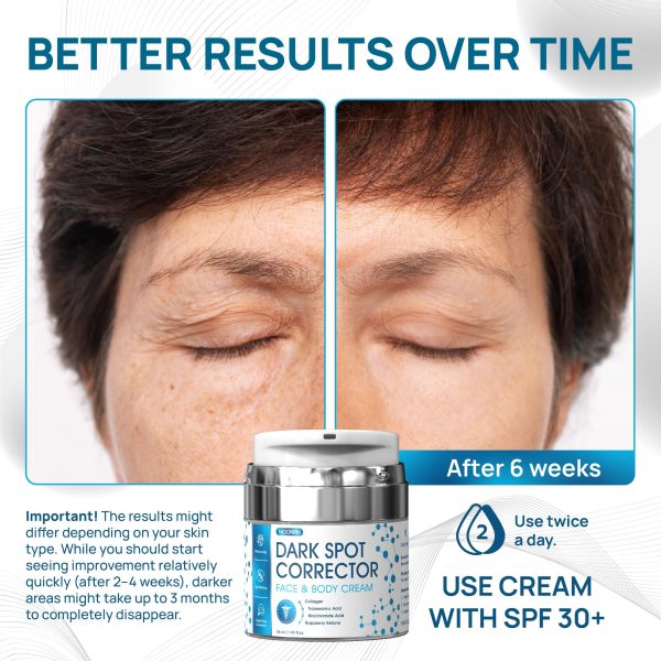 Dark Spot Remover for Face & Body 1.85 fl oz 55 ml Moisturizing Skin Lightening Cream with Collagen & Niacinamide Acid Hyperpigmentation Treatment Legs Hands Inner Thighs & Underarms - Image 3