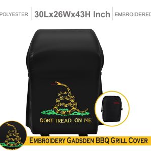 G128 Don't Tread On Me Gadsden Grill Cover | 30 inch | Gas Grill Cover Waterproof, UV Resistant BBQ Grill Cover, Fits Most Brands of Grills
