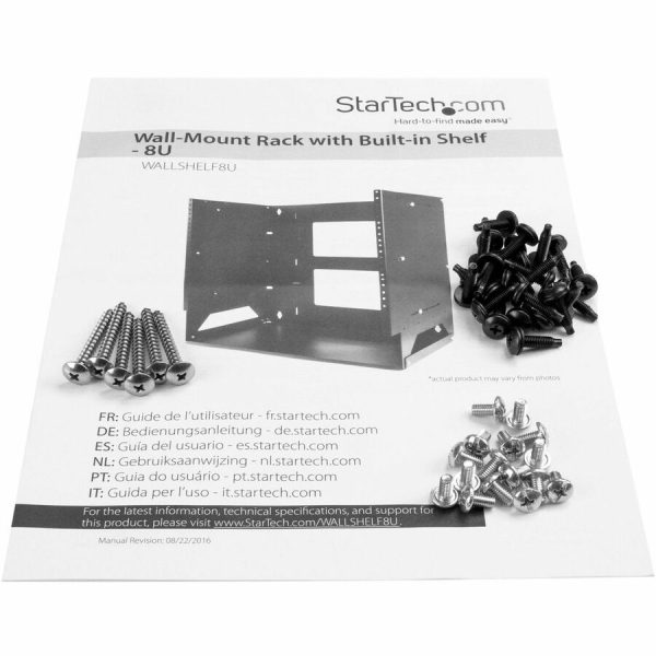 StarTech.com 2-Post 8U Open Frame Wall Mount Network Rack with Built-in Shelf and Adjustable Depth, Computer Rack for IT Equipment, TAA~ - Image 7