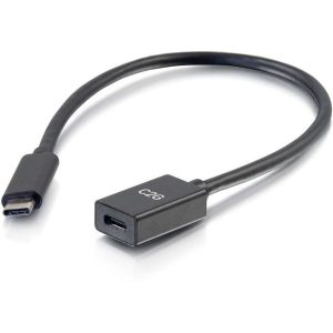 C2G 1ft USB C Extension Cable - USB C to USB C Extension Cable - USB 3.1 Gen 2 - 10Gbps - M/F