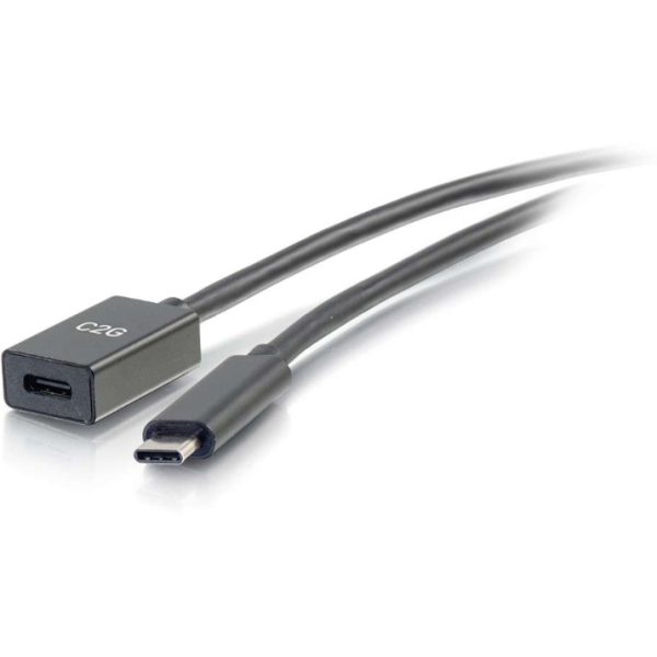 C2G 1ft USB C Extension Cable - USB C to USB C Extension Cable - USB 3.1 Gen 2 - 10Gbps - M/F - Image 2