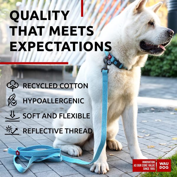 Recycled Cotton Dog Leash 6 Ft   10 Ft Eco Friendly Collar for Small Medium & Large Dogs   Reflective Dog Leash for Medium Dogs   Strong Leashes for Large Breed Dogs Puppy Leash for Small Dogs - Image 4
