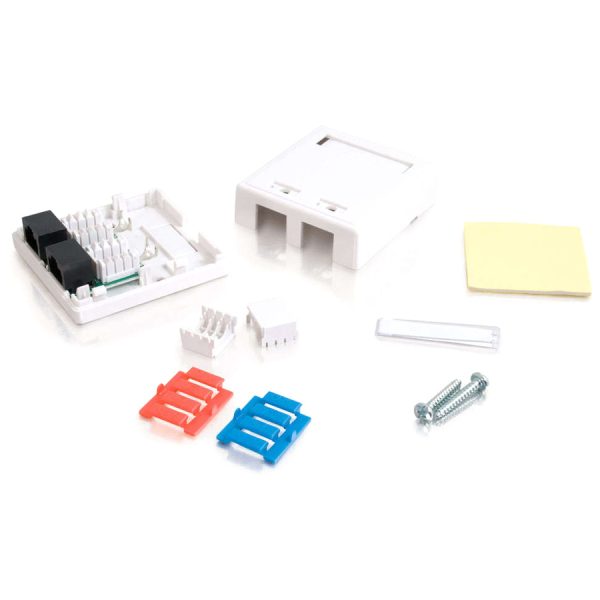 C2G 2-Port Cat5E Surface Mount Box - White - Image 2