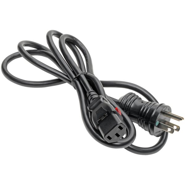 Eaton Tripp Lite Series Hospital-Grade Power Cord, NEMA 5-15P to Locking IEC C13 - Green Dot, 10A, 125V, 18 AWG, 6 ft. (1.83 m), Black - Image 2