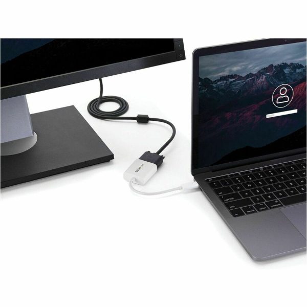 StarTech.com USB-C to VGA Adapter - White - Thunderbolt 3 Compatible - USB C Adapter - USB Type C to VGA Dongle Converter - Image 6