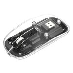 Manhattan 190268 Transparent Wireless Optical Computer Mouse, 3 Buttons, 2.4 GHz (Black)