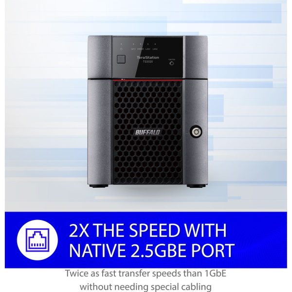 BUFFALO TeraStation 3420 4-Bay SMB 32TB (4x8TB) Desktop NAS Storage w/ Hard Drives Included - Image 5