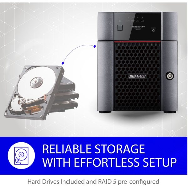 BUFFALO TeraStation 3420 4-Bay SMB 32TB (4x8TB) Desktop NAS Storage w/ Hard Drives Included - Image 7