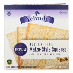 Yehuda Cracker - Matzo Style - Gluten Free - Unsalted - Case of 12 - 10.5 oz
