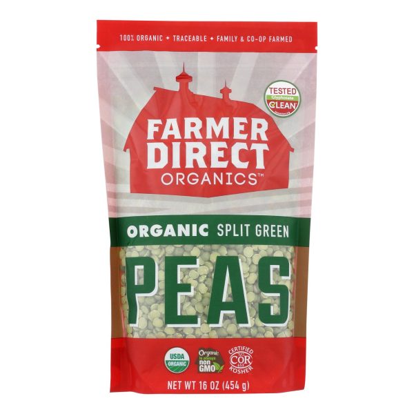Farmer Direct Cooperative - Peas Organic Split Green - Case of 6-16 ounces - Image 2