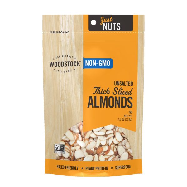 Woodstock Non-GMO Thick Sliced Almonds, Unsalted - Case of 8 - 7.5 OZ - Image 3