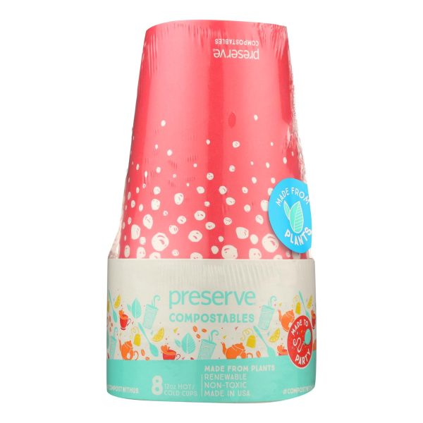 Preserve - Cups Hot Compo Red - Case of 12 - 8 CT