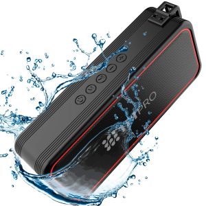 TBI Pro Powerful 20W Bluetooth Speaker  Model 2021  IPX7 Waterproof  24 Hours Battery  Portable Indoor/Outdoor Deep Bass Wireless Speakers with Mic  Loud True Stereo Sound  Shower Travel Party