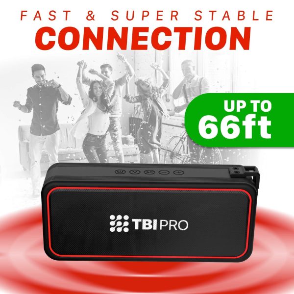 TBI Pro Powerful 20W Bluetooth Speaker  Model 2021  IPX7 Waterproof  24 Hours Battery  Portable Indoor/Outdoor Deep Bass Wireless Speakers with Mic  Loud True Stereo Sound  Shower Travel Party - Image 7