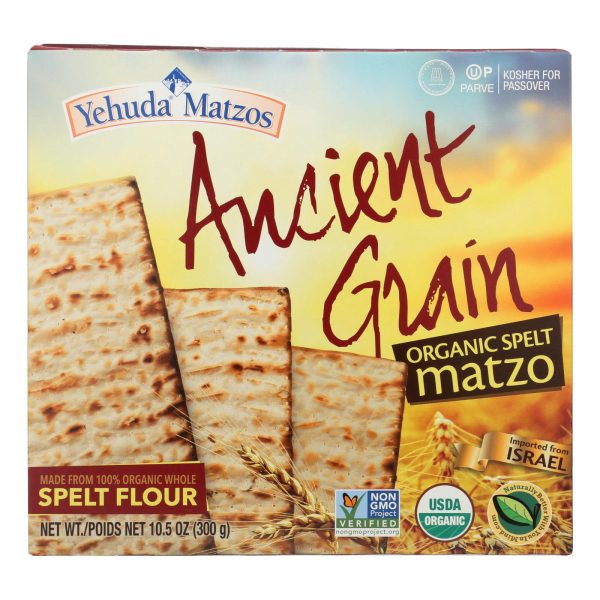 Yehuda Spelt Matzo - Organic - Gluten Free - Ancient Grains - Case of 24 - 10.5 oz - Image 2