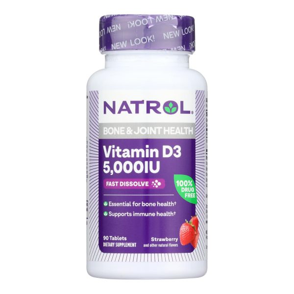Natrol Vitamin D3 - 5000 IU - Fast Dissolve - 90 Tablets