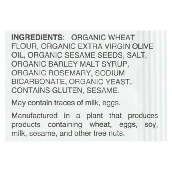 Suzie's Organic Saltines - Rosemary and Sesame - Case of 12 - 8.8 oz.