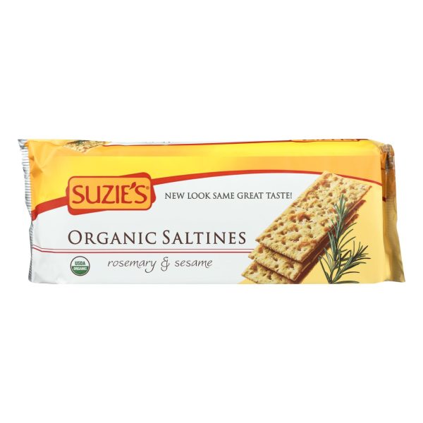 Suzie's Organic Saltines - Rosemary and Sesame - Case of 12 - 8.8 oz. - Image 2