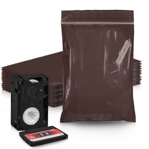 Amber Zip Bags 6 x 8 Brown Poly Zip Bags for Storage 100 Pack Polyethylene Plastic Bags Resealable 3 Mil Water Resistant Poly Zipper Bags Plastic Zipper Bags for Electronics