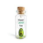 Tiny Magical Message in a Bottle Gift Idea   Classy Inspirational Gifts for Him and Her   Unique Presents for Women and Men (Green Avocado   Happy Avo Day Gift Bottle)