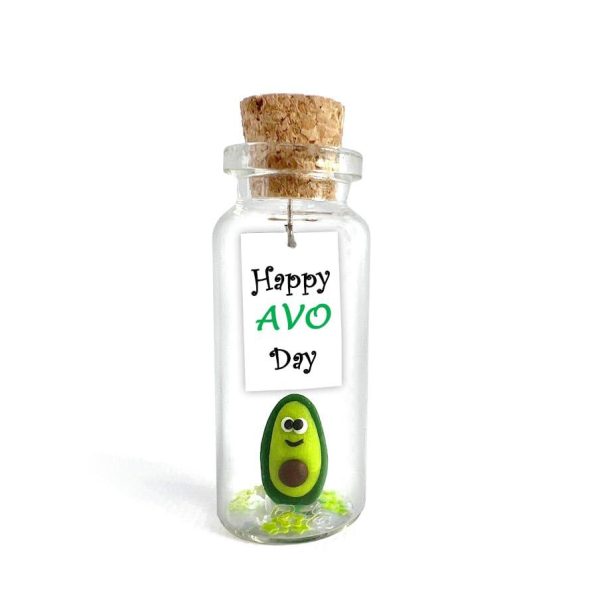 Tiny Magical Message in a Bottle Gift Idea   Classy Inspirational Gifts for Him and Her   Unique Presents for Women and Men (Green Avocado   Happy Avo Day Gift Bottle)