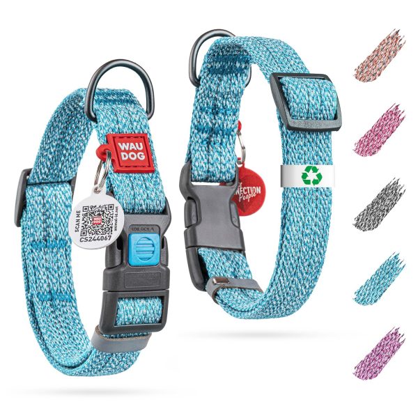 Reflective Cotton Dog Collar Eco Friendly Alt to Nylon Collar for Small Medium and Large Dogs   Pet Collar with QR ID Tag   Puppy Collar for Large Breed Dogs   Adjustable Male Female Dog Collar