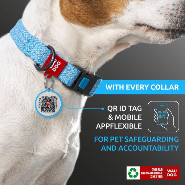 Reflective Cotton Dog Collar Eco Friendly Alt to Nylon Collar for Small Medium and Large Dogs   Pet Collar with QR ID Tag   Puppy Collar for Large Breed Dogs   Adjustable Male Female Dog Collar - Image 2