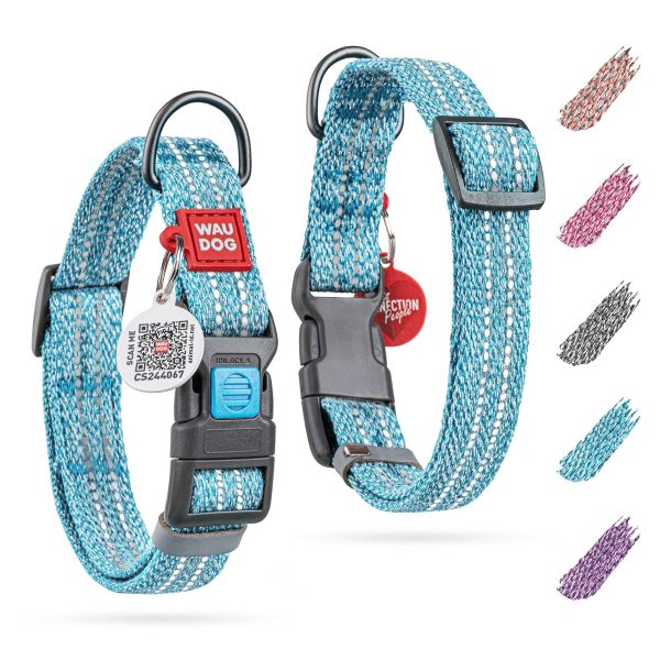 Reflective Cotton Dog Collar Eco Friendly Alt to Nylon Collar for Small Medium and Large Dogs   Pet Collar with QR ID Tag   Puppy Collar for Large Breed Dogs   Adjustable Male Female Dog Collar - Image 7