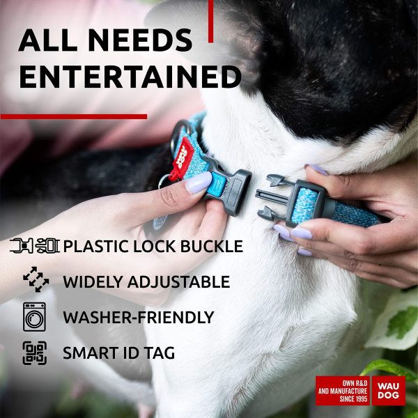 Reflective Cotton Dog Collar Eco Friendly Alt to Nylon Collar for Small Medium and Large Dogs   Pet Collar with QR ID Tag   Puppy Collar for Large Breed Dogs   Adjustable Male Female Dog Collar - Image 11