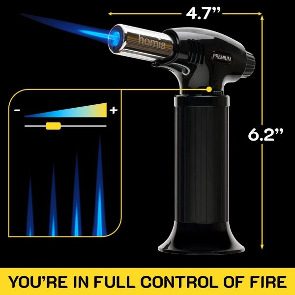 Butane Torch  Refillable Kitchen Torch Lighter Adjustable Flame for Smokers Smoking Guns with Wood Chips bag icnluded  Fit All Butane Tanks with Adapters included  (Butane Gas Is Not Included) - Image 5