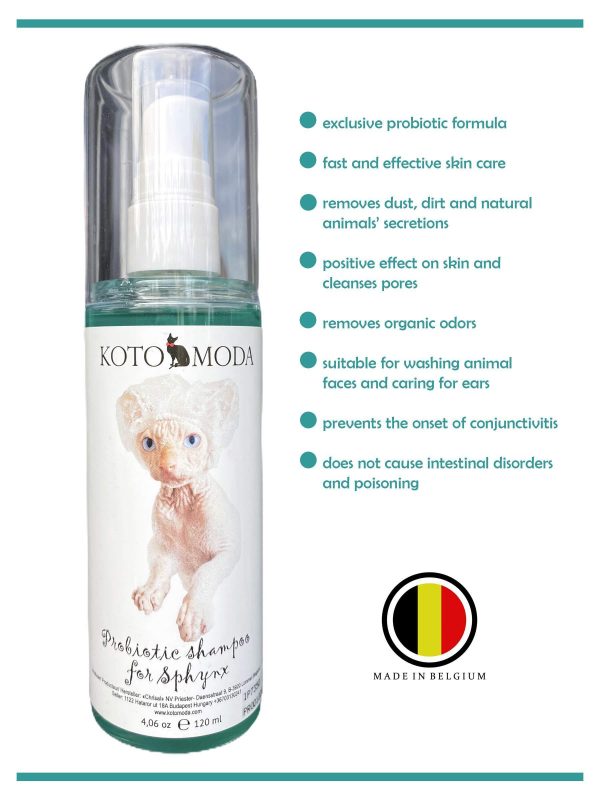Sphynx cat Shampoo for Naked and Hairless Cats 120 ml with Foam Pump - Image 2