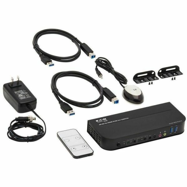 Eaton Tripp Lite Series 2-Port HDMI/USB KVM Switch - 4K 60 Hz, HDR, HDCP 2.2, IR, USB Sharing, USB 3.0 Cables - Image 3