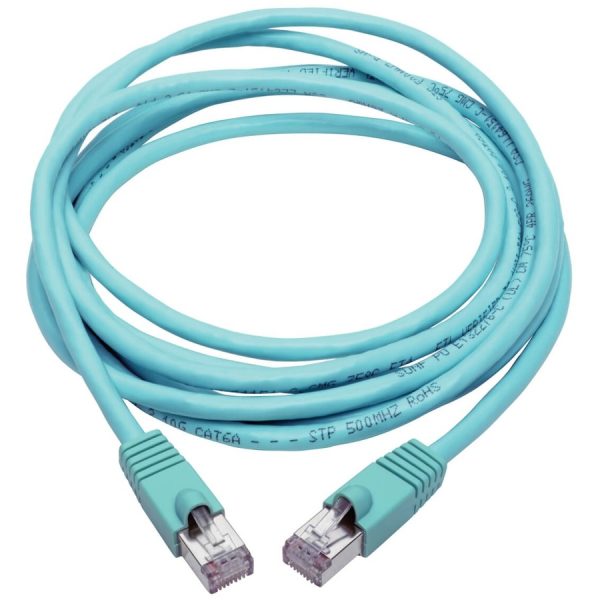 Eaton Tripp Lite Series Cat6a 10G Snagless Shielded STP Ethernet Cable (RJ45 M/M), PoE, Aqua, 15 ft. (4.57 m) - Image 2