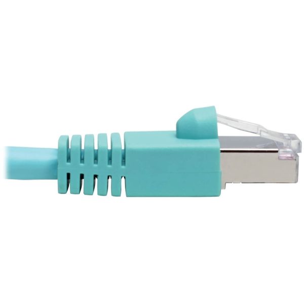 Eaton Tripp Lite Series Cat6a 10G Snagless Shielded STP Ethernet Cable (RJ45 M/M), PoE, Aqua, 15 ft. (4.57 m) - Image 4