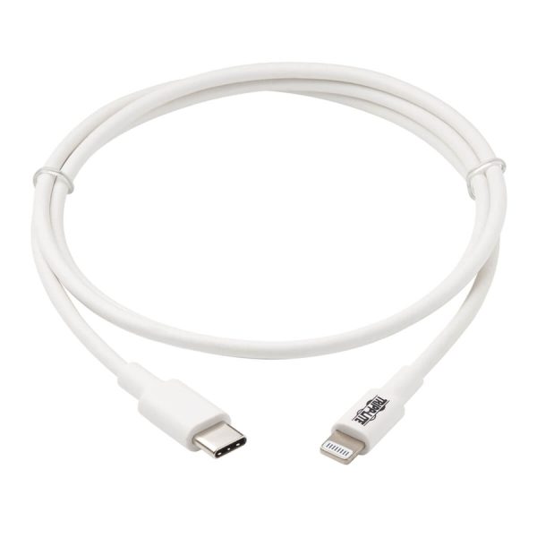 Eaton Tripp Lite Series USB-C to Lightning Sync/Charge Cable (M/M), MFi Certified, White, 3 ft. (0.9 m) - Image 5