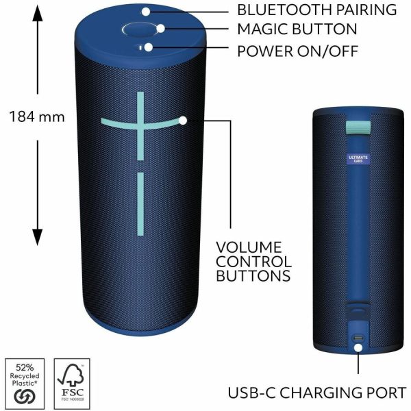 Ultimate Ears BOOM 4 Portable Waterproof Bluetooth Speaker With 360-Degree, Bold, Immersive, Crystal-Clear Sound, Floating Speaker With 15-Hour Battery and 147ft (45m) Range, Blue - Image 6